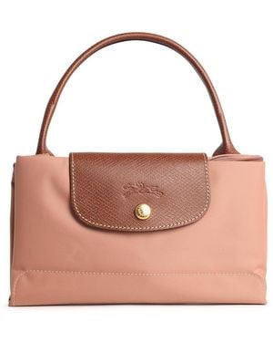 Longchamp Tasche mit 'M "Le Pliage Original"-Griff aus rosa recyceltem Tela - Pink
