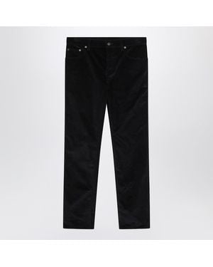 Burberry Dark Cotton Corduroy Trousers - Black