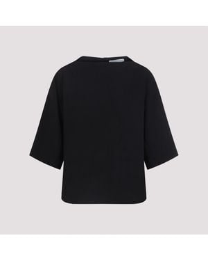 Studio Nicholson Bascom Short-Sleeve Back-Button Top - Black