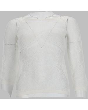 Alberta Ferretti Top Viscose Net-Knit Polyester Tops - White