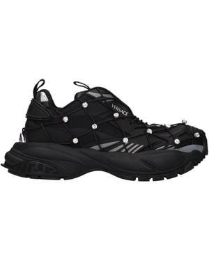 Versace Damens Turnschuhe aus schwarzem Stoff
