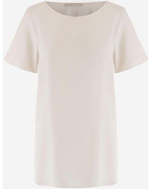 Allude Stretch Silk T Shirt - Natural
