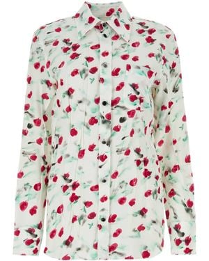 Marni Logo-Buttons Floral-Print Shirt - White