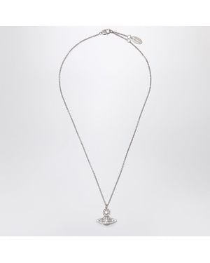 Vivienne Westwood Platinum Orb Pendant Necklace With Crystals - Metallic