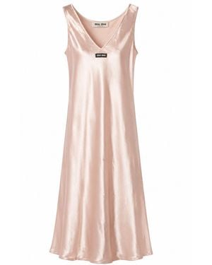 Miu Miu Abiti Satin Lavé - Rose