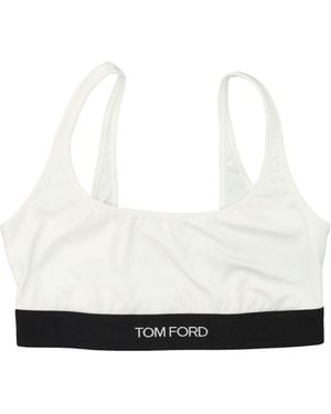 Tom Ford Signature Modal Bralette With Jacquard Logo - Weiß