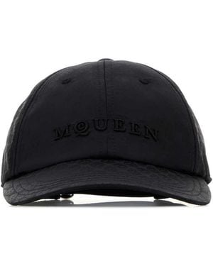 McQueen Black Nylon Baseball Cap