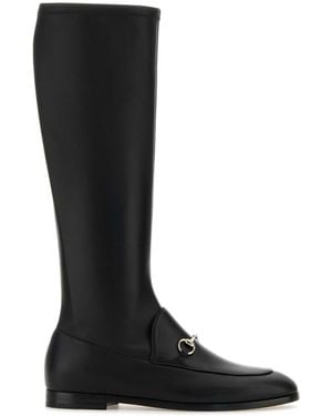 Gucci Leather Jordaan Boots - Black