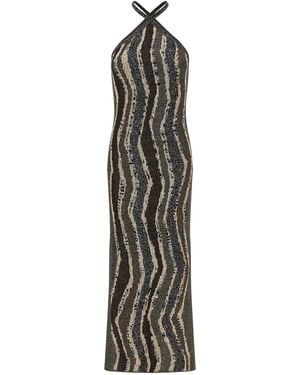 Missoni Robe Longue À Dos Nu - Blanc