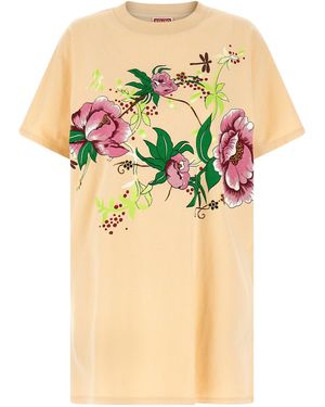 KENZO Peonies Kimono Abiti Rosa-Donna