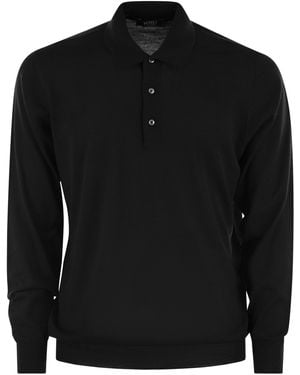 Fedeli Virgin Wool Polo Shirt - Zwart