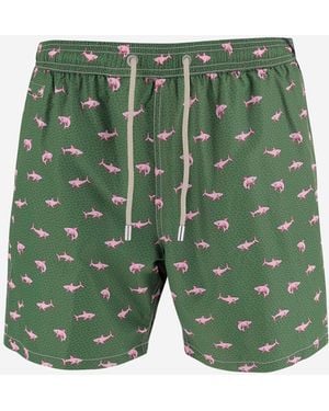MC2 Saint Barth Nylon-Badeanzug mit Fantasiemuster - Grün