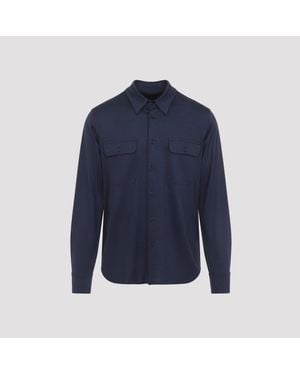 Tom Ford Bland Military Shirt - Blau