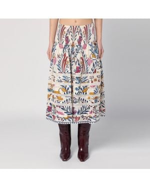 FARM Rio Multicolored Print Midi Skirt