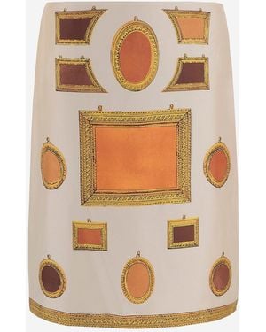 Versace Bedruckter Seidenrock - Blau