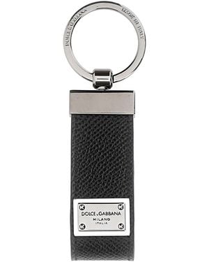 Dolce & Gabbana Leather Key Ring - White