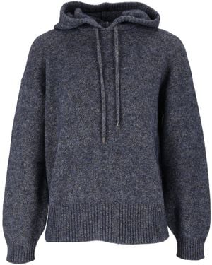 Kangra Cashmere Kangra Kasjmier Oversized Sweatshirt Met Capuchon - Blauw