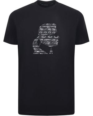 Karl Lagerfeld Stretch Cotton T Shirt - Black