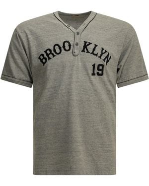 Whitesville "Brooklyn 19' Baseball" Henley-T-Shirt - Grau