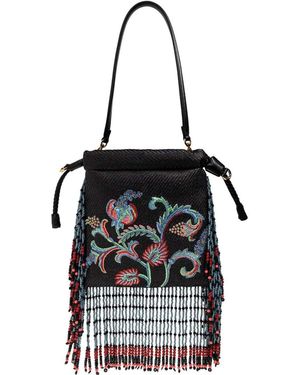 Etro Kalispera Small Beaded Tote Bag - Black