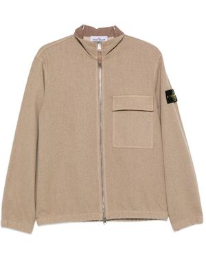Stone Island Zipped Overshirt - Natural