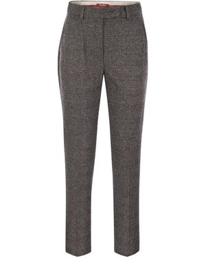Max Mara Gerico Slanke Broek In Katoen En Viscose Blend - Grijs