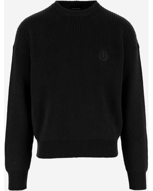 Giorgio Armani Wollpullover mit Logo - Schwarz