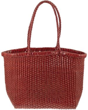 Dragon Geflochtene Ledertasche mit Drachenmuster S - Rot