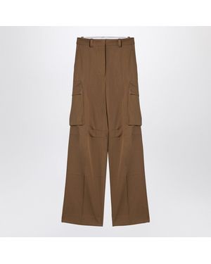 Victoria Beckham Tobacco-Coloured Cotton Cargo Trousers - Brown