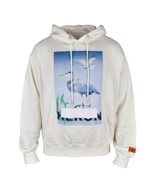 Heron Preston Censored Hooded Sweatshirt With Graphic Pelican Print - Blue