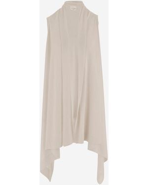 Sa Su Phi Long Cashmere And Silk Knit - White