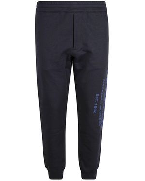 McQueen Logotipo de algodón Pantalones de chándal - Azul