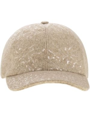 Peserico Sequinned Baseball Cap - Natural