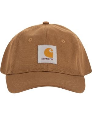 Carhartt Cap With Visor And Logo - Brown