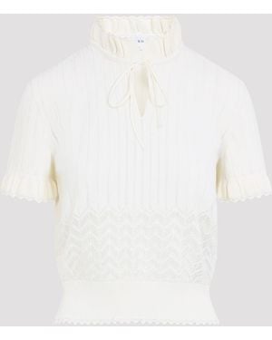 McQueen Top de encaje de - Blanco