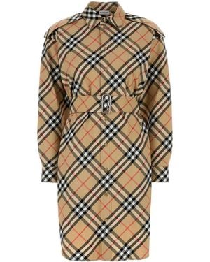 Burberry Embroidered Cotton Shirt Dress - Multicolor