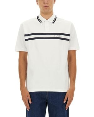 Gucci Cotton Polo Shirt With Print - White