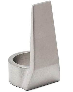 Rick Owens Runk Ring With Engraved Logo - Grey