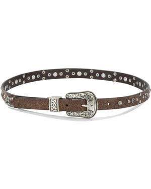 Golden Goose "Lace" Leather Belt - Brown
