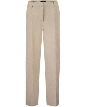 Weekend by Maxmara Wkdmalizia Linen Canvas Trousers - Natural