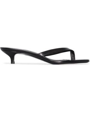 TOTEME Leder-Flip-Flops mit Absatz - Weiß