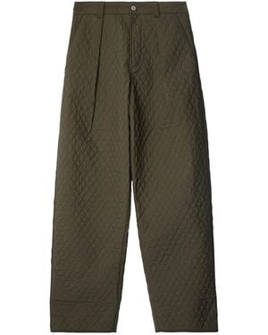 Burberry Quilted Pleated Pants - Green