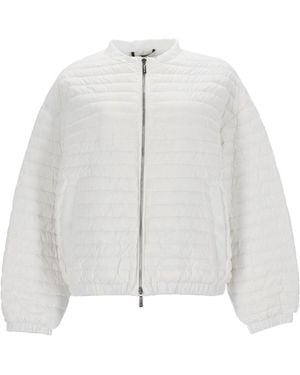 Moorer Quilted Zip-Up Puffer Jacket - White