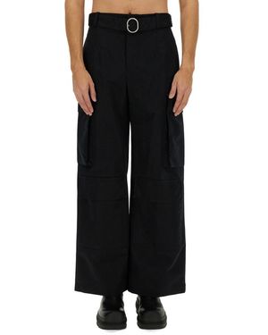 Jil Sander Wide-Leg Cargo Trousers With Utility Pockets - Black
