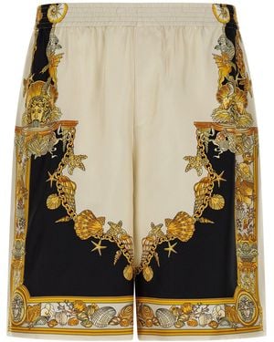 Versace 'Coral Theatre' Print Bermuda Shorts - Black