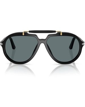 Persol Sonnenbrille Po0202 S 95/3 R X Netflix-Serie Senna Schwarz/Blau Unisex Polarisiert - Grau