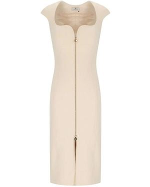 Elisabetta Franchi Butter Midi Dress - Natural