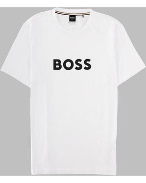 BOSS T Shirt Con Stampa Logo - White