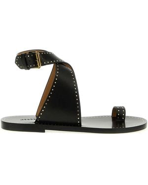 Isabel Marant Leren Espadrilles Met Studs - Zwart