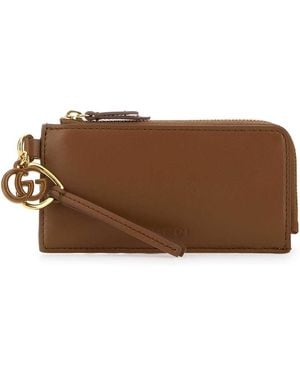 Gucci Caramel Leather Card Holder - Brown